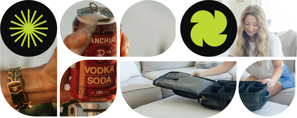 Digital Haus co. custom image with two client images of soda can and backpack