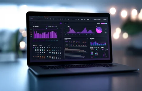 laptop showing SEO analytics