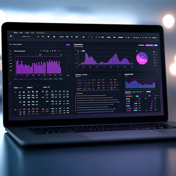 laptop showing SEO analytics