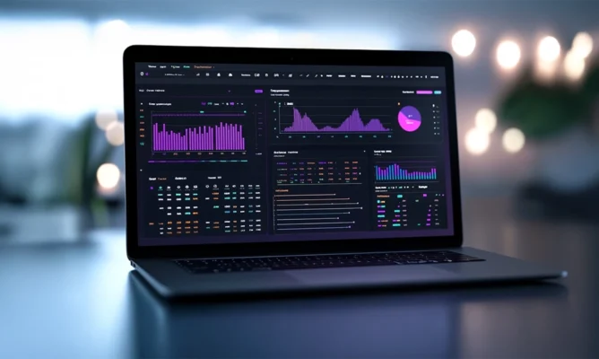 laptop showing SEO analytics